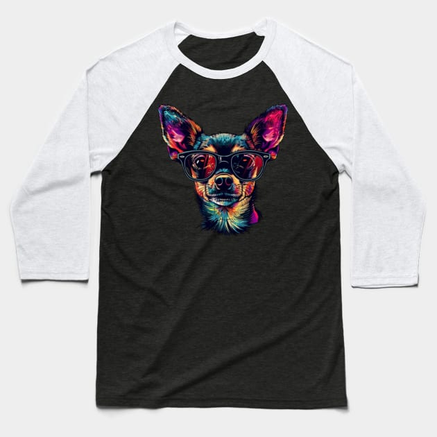 Chihuahua-chic Baseball T-Shirt by Carnets de Turig